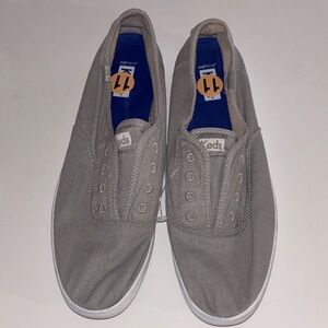 Keds Womens 8.5 Chillax Twill Slip-On Sneakers Gray Casual Comfort WF64816 Gray